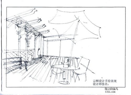 这是露台的手绘稿.