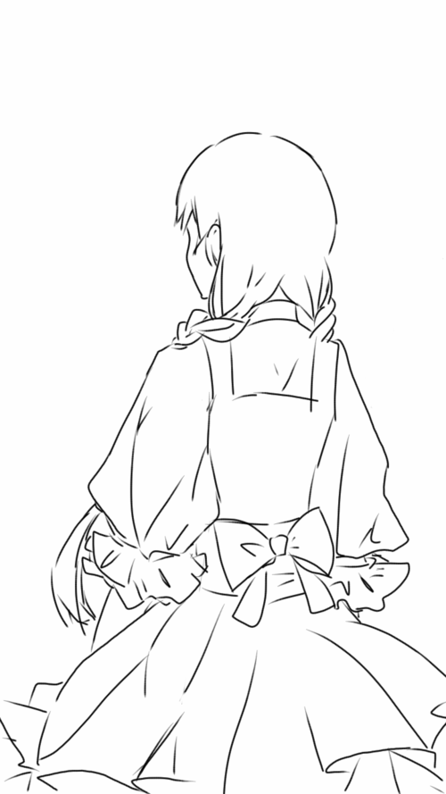 背影简笔画手绘小清新女孩背影小女背影图片简笔画-素描-怪味简笔画