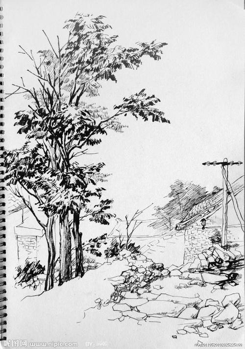 风景速写主要物象的画法及构图