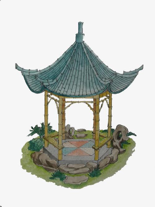 手绘小凉亭