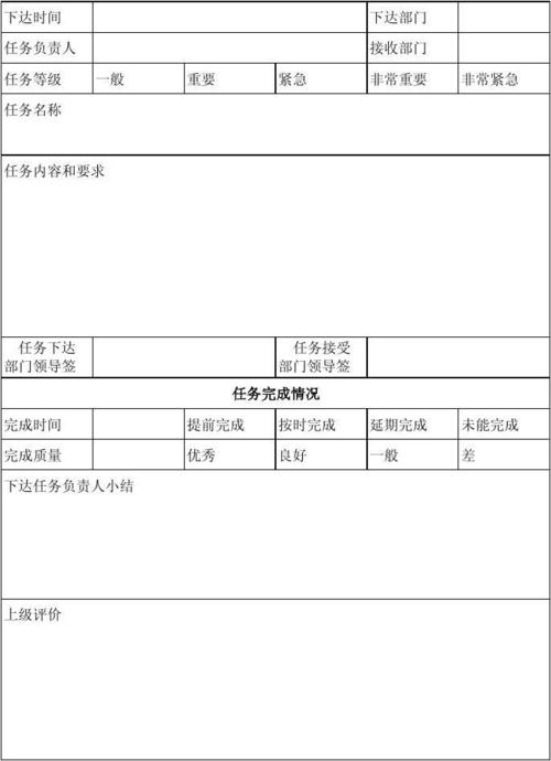 工作任务通知单