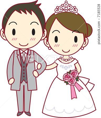 结婚人物简笔画夫妻卡通简笔画3人物结婚的简笔画-新郎和新娘这对情侣