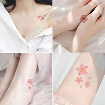 纹身贴ins风女小图案手上一次性可水洗古风仙气樱花彼岸防水持久 买一