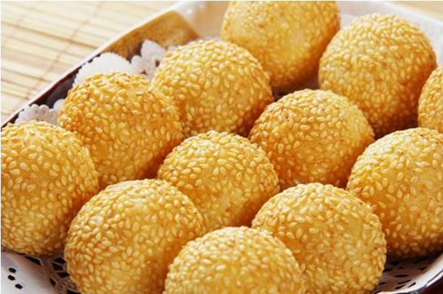 广东特色小吃煎堆图片