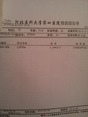 乙肝dna定量检查结果看不懂