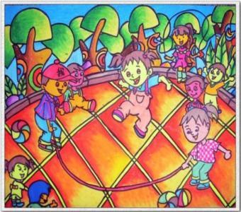 做运动儿童画-森林运动会