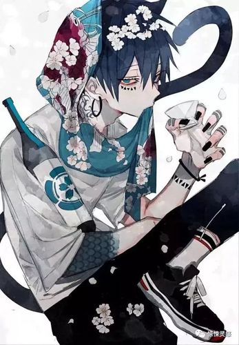 美男病娇鬼神白发红黑