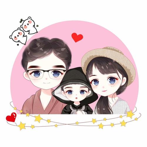 家人团聚,一家三口,四口微信头像,全家福照片
