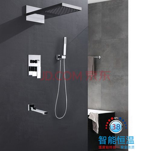 暗装花洒 隐藏式花洒 花啥洒头套装 暗藏花洒暗装嵌入墙式花洒黑色全