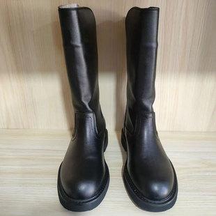 新款蒙古头层牛皮加绒男靴冬季中筒靴净版男皮靴马靴机车靴户外靴