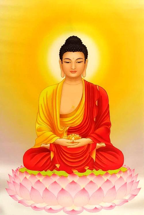 南无本师释迦牟尼佛像挂画阿弥陀佛丝绸卷轴画念佛堂