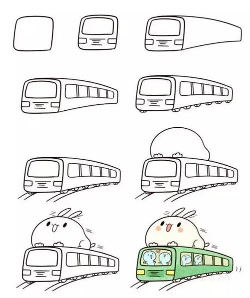 火车简笔画怎么画?这样的画法很简单,一起来画一画吧!