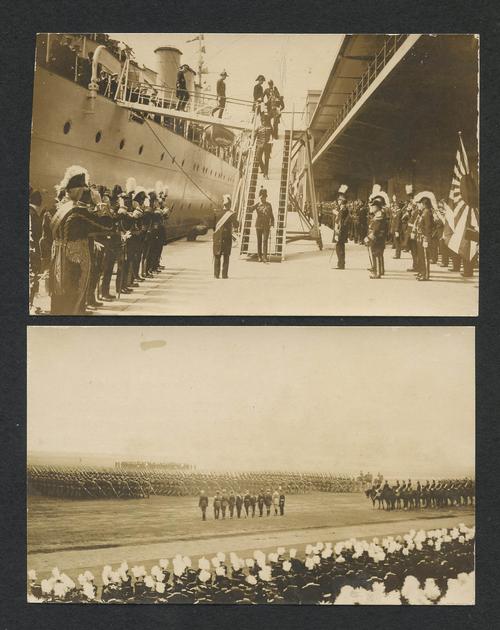早期日本裕仁天皇阅兵原版银盐照2张尺寸13585cm