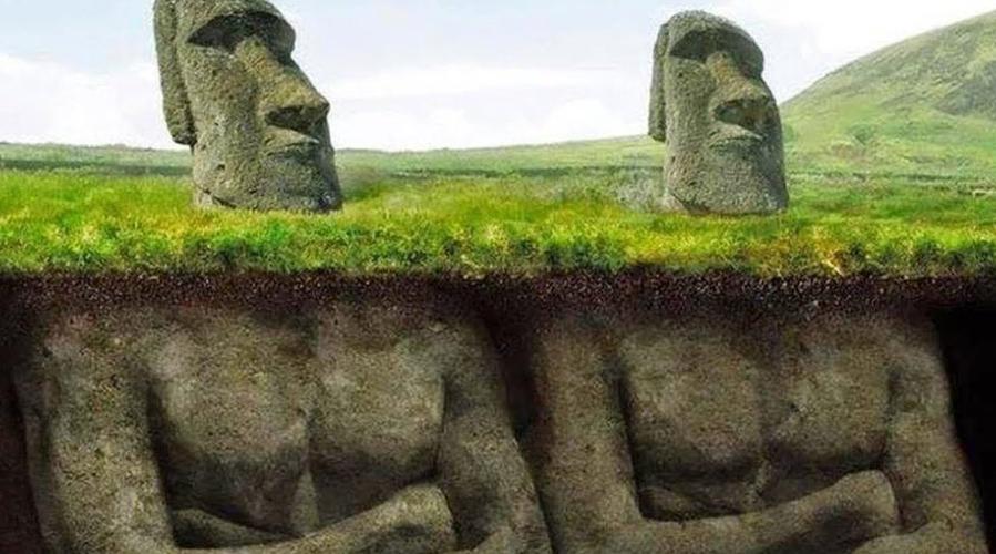 世界上最诡异的雕像!本以为只有头,挖开竟发现下面还有更大部分