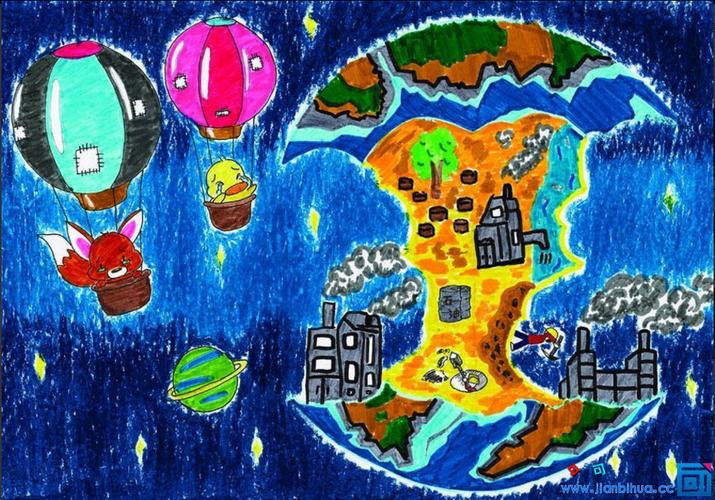 以"环保"为主题的儿童画作品