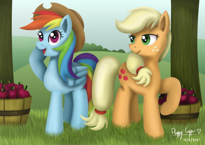rainbow dash and applejack