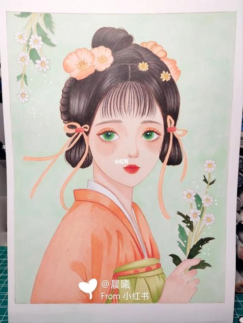 马克笔手绘/临摹古风人物_手绘_马克笔_临摹_古风_水彩画_马克笔手绘