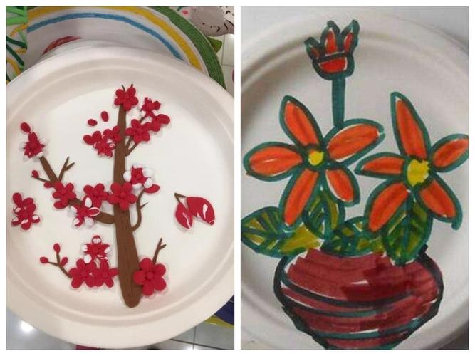 植树节纸盘四季树