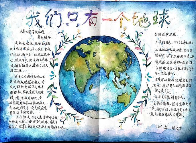 七年级地理"只有一个地球"手抄报比赛
