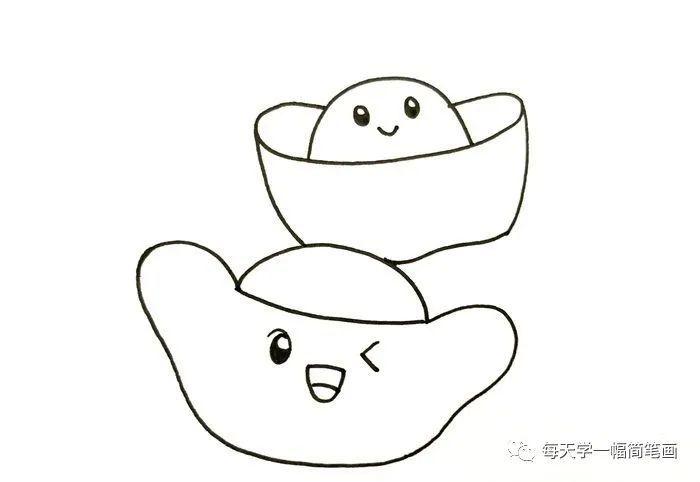 每天学一幅简笔画-金元宝简笔画教程