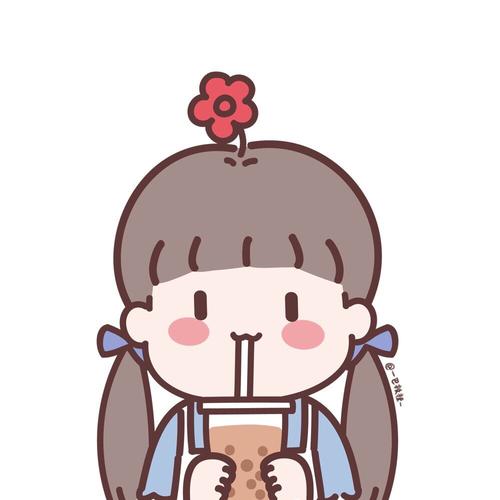 喝奶茶卡通情侣头像_卡通_奶茶_头像分享_素材_头像