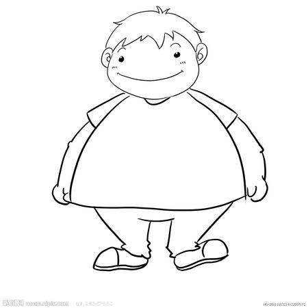 小胖子修椅子的简笔画