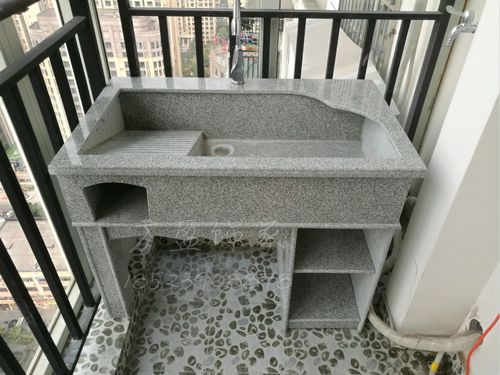 重庆石材定制大理花岗石洗衣槽订做阳台洗衣池带搓板水槽英台面盆