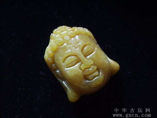 老黄玉佛头