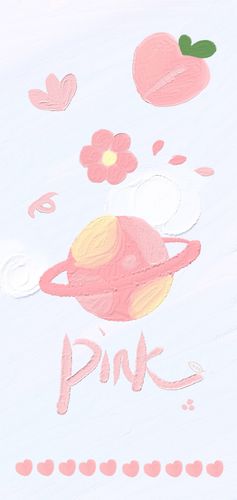 油画壁纸 锁屏壁纸 可爱少女心 插画手绘 ins 纯色简约