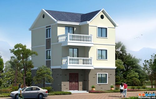 占地90平方米三层浙江农村自建房屋设计图8m×11.4m