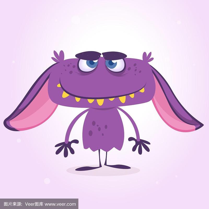 紫色,快乐,怪物,分离着色,可爱的