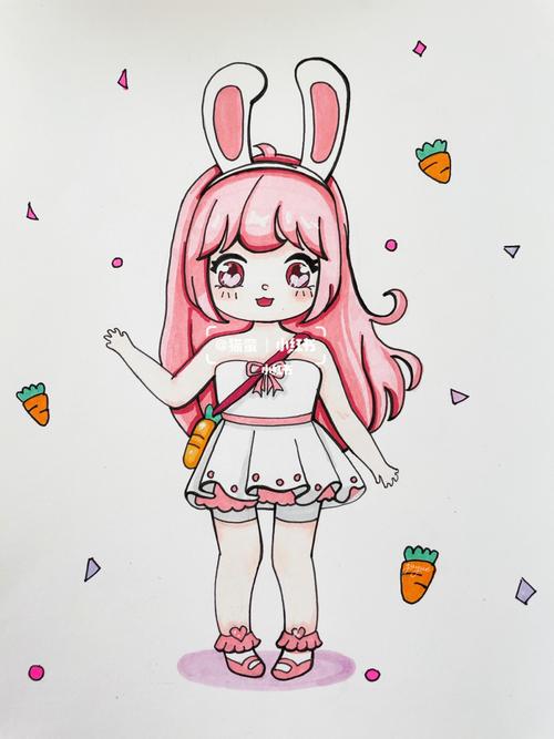 迷你世界 兔美美 q版人物画_迷你世界_手绘_马克笔_马克笔手绘_人文