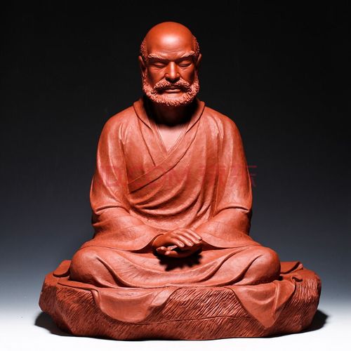 万新茶庄 紫砂茶宠 工周刚制 〖面壁十年〗紫砂雕塑紫砂摆件杂玩