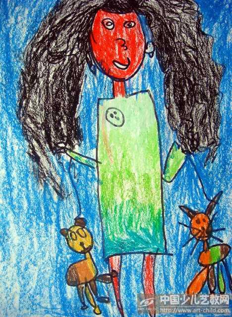 儿童画-长头发的小朋友-《少儿画苑》第11届国际少儿书画大赛获奖作品