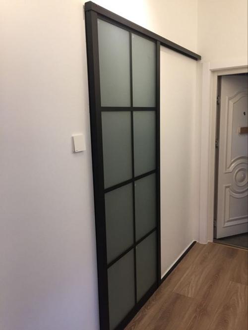 定制卫生间单扇推拉门吊轨厨房隔断玻璃单轨轨道移门厕所铝镁合金