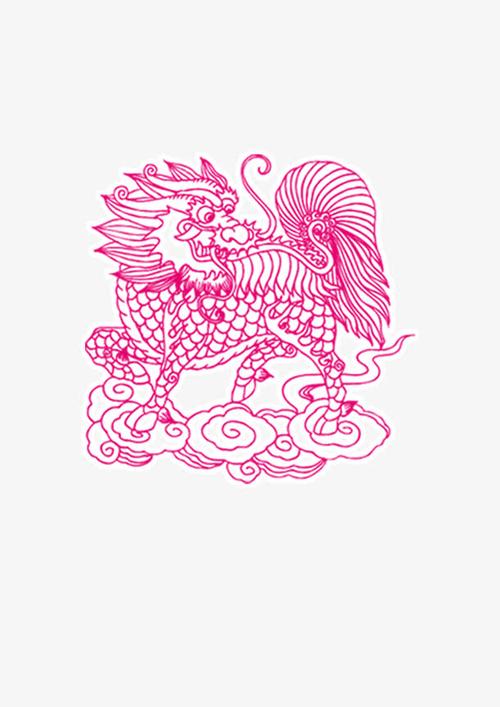 麒麟狮子贴画