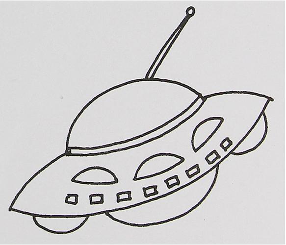 如何画飞船 飞船简笔画步骤