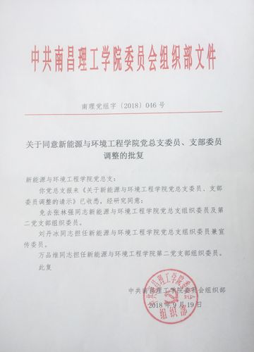 中共南昌理工学院委员会组织部文件 南理党组字【2018】046号