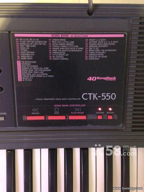 二手电子琴casio卡西欧ctk-550转让,并配