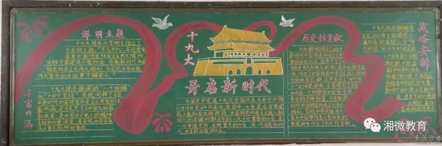 最美板书传三湘黑板报 黑板报图片大全