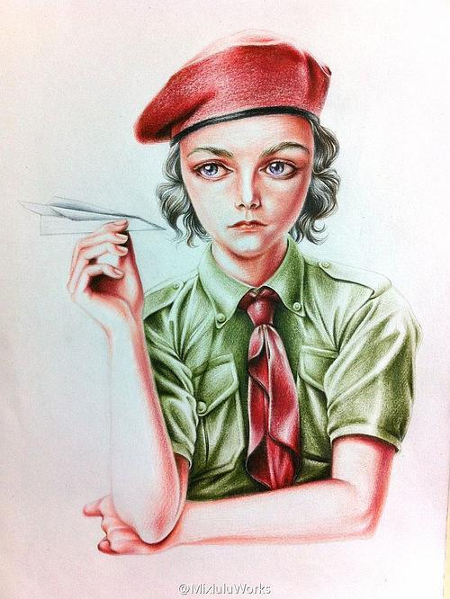 我的彩铅人像画〔持续更新