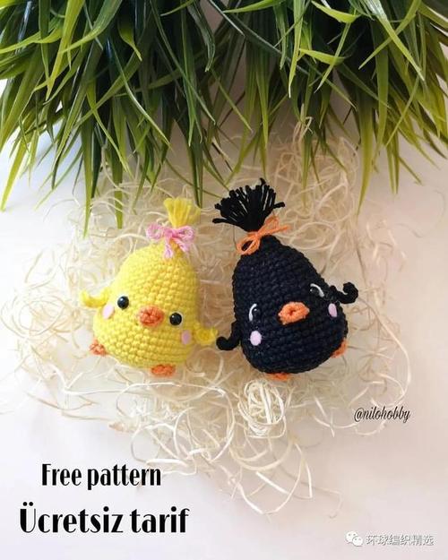 钩针图解:萌小鸡