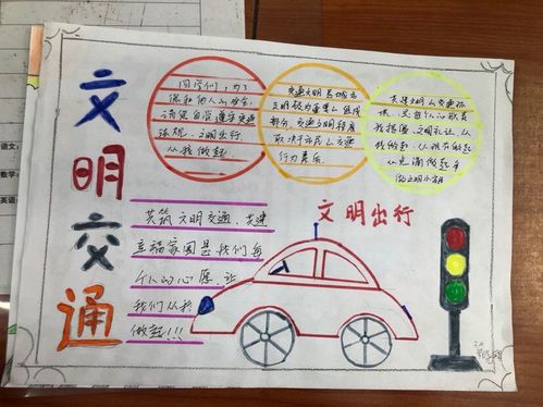 文明交通你我同行手抄报,遵守交通信号安全文明出行