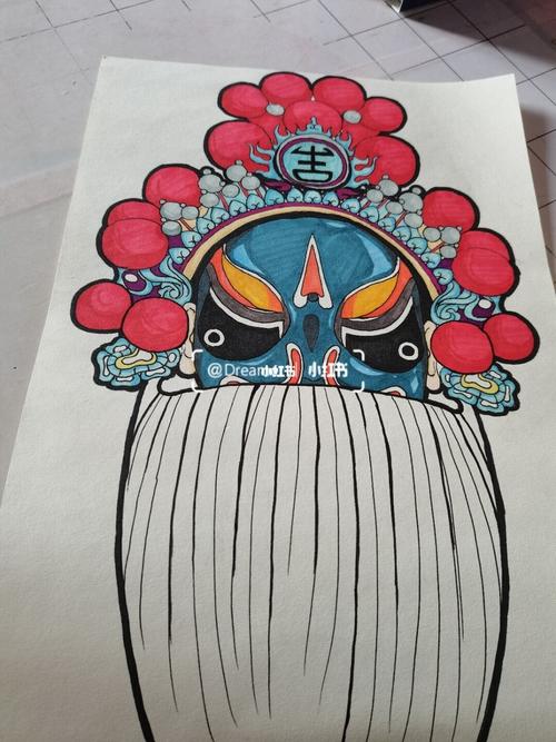 京剧脸谱_京剧_马克笔_美术_人文_绘画