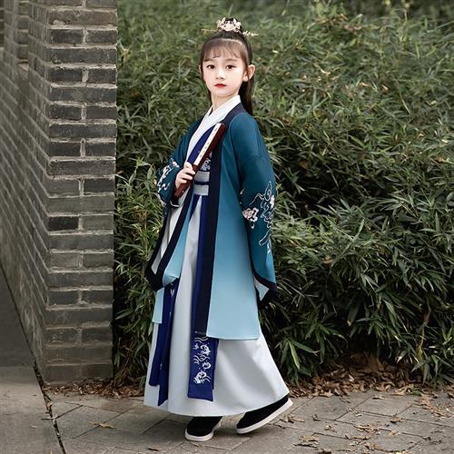 女童古装帅气童装古风汉服古代儿童侠女超仙飘逸演出服仙女小女