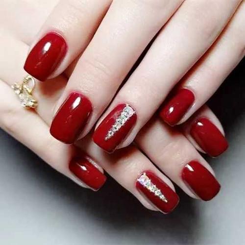 美甲图片2018新年款红色 美甲图片红色款式简单