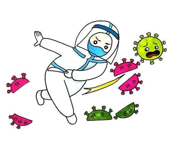 与病毒作战的医生简笔画,为孩子收藏吧
