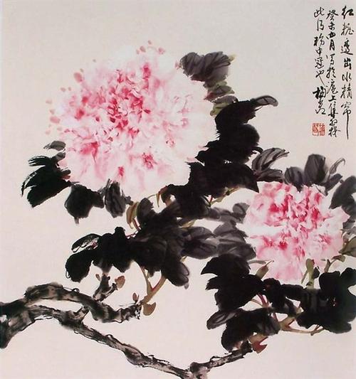 梅若牡丹国画作品欣赏