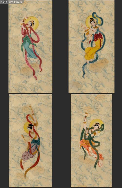 妙音飞天图片佛教挂画