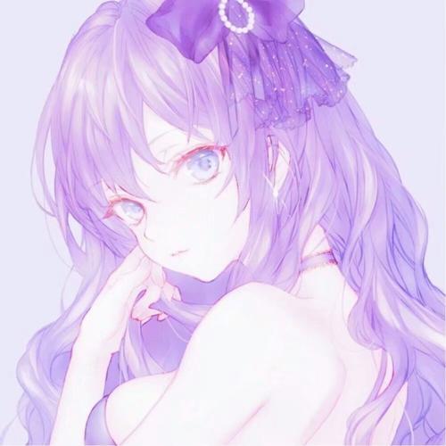 二次元 少女 紫色长卷 紫瞳 唯美 头像